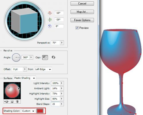 و در نهایت می توانید Shading Color را انتخاب کنید.